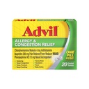 Advil Allergy and Congestion Relief Tablets, Pain Reliever, Fever Reducer and Allergy Relief with Ibuprofen, Phenylefrine HCl και Chlorpheniramine Maleate 4 mg - 20 Επικαλυμμένα δισκία