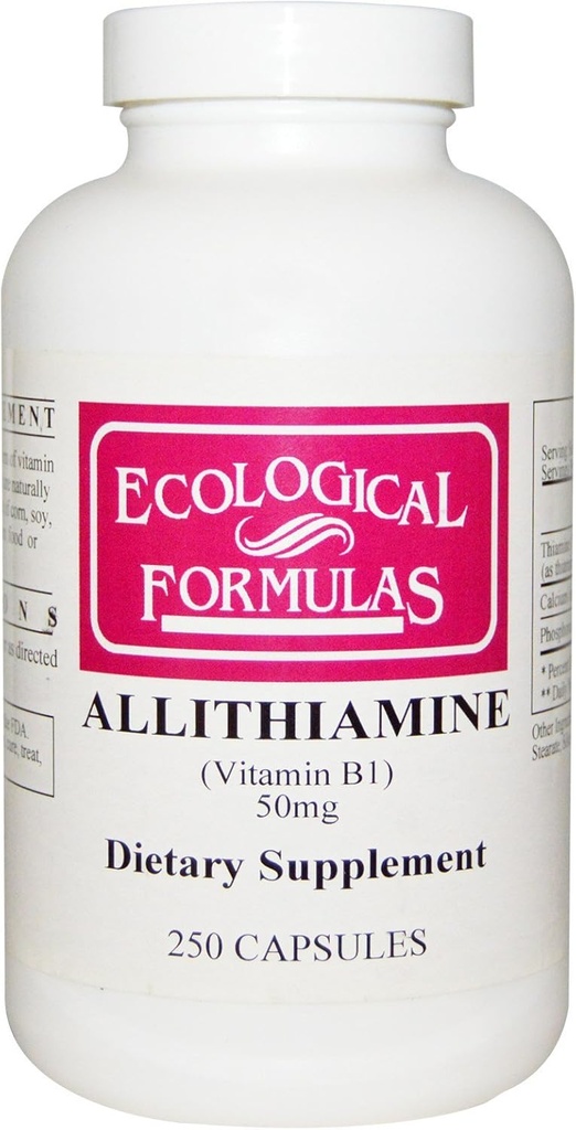 Ecological Formulas Allithiamin Vitamin B1, 50 mg, 250 Capsules