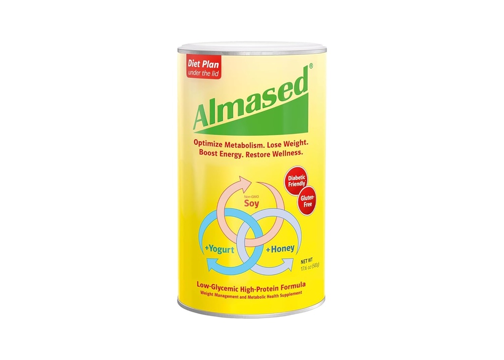 Almased Replacement Meal Shake - Χαμηλή γλυκαιμική Υψηλής Βάσης Φυτικών Πρωτεΐνη σκόνης - Συμπλήρωμα διατροφής Βάρος Υποστήριξης Υγείας - Αρχική Γεύση - 17,6 oz (πακέτο των 3)