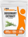BulkSupplements.com Rosemary Extract Powder, από το Δενδρολίβανο Herb - συμπλήρωμα βοτάνων, Χωρίς γλουτένη, 500mg ανά Σερβίρισμα, 250g (8,8 oz) (Συσκευασία του 1)