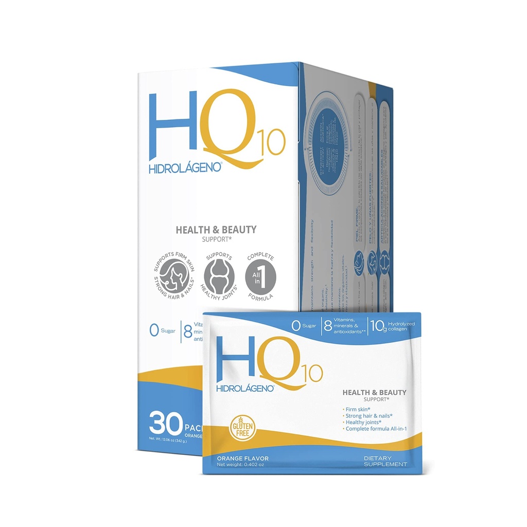 Hidrolageno Q10, Hydrolyzed Collagen, Vitaminler, ZINC, Antioksiler, paket başına 30 sachets, 4.2 Ounce, 1 Paket