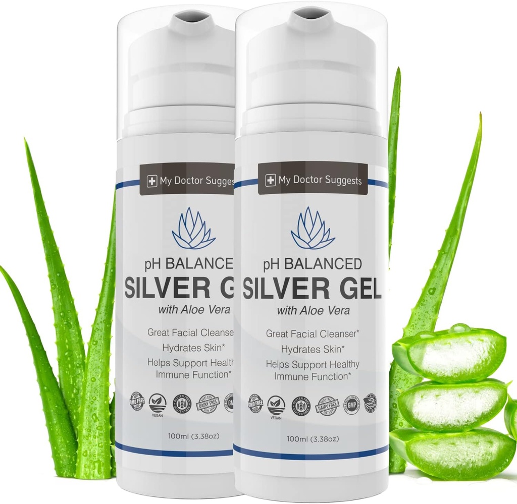 Silver Colloidal Gel, Aloe Vera, 3.38 oz (Pack of 2)