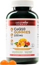 NatureWise CoQ10 Gummies 100mg - Peach Mango Flavor - Kalp Sağlığı ve Antioksit Aktivitesi için Tamam - Pectin-Based, Vegan, Soy ve Gluten Free, Non-GMO - 180 Kont3-Month Supply]