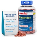 TIME-Cap Labs 1000 Tablets Ibuprofen 200mg Coated - Pain Reliever & Fever Reducer (NSAID) for Adults, Helps with Headache, Back Pain, Muscle Aches, Toothaches, Menstrual Cramps & Minor Arthritis Pain