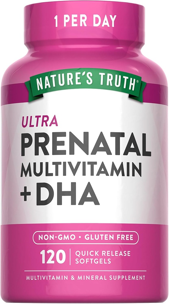 Nature's Truth Prenatal Vitamin for Women | 120 Softgels | Non-GMO & Gluten Free Multivitamin Supplement with DHA and Folic Acid