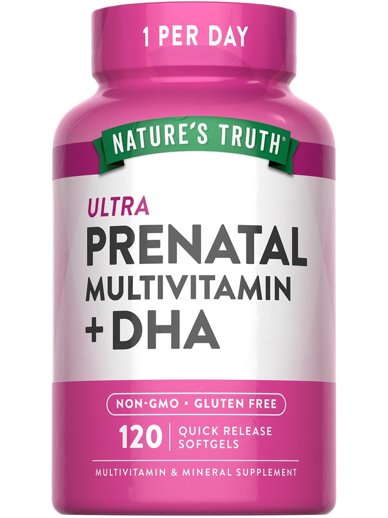 Nature's Truth Prenatal Vitamin for Women | 120 Softgels | Non-GMO & Gluten Free Multivitamin Supplement with DHA and Folic Acid
