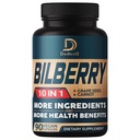 10in1 Bilberry Extract for Eyes Supplement for 3 Months - Ισοδύναμο 9260mg με Grape Seed, Carrot, Elderberry, Eyebright, Quercetin & More Herbs - Μη ΓΤΟ, Χωρίς Γλουτένη - 90 Vegan Capsles