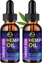 (2 Pack) Hemp Oil Extract Drops 1,200,000mg - Natural Plantlife Dietary Supplement for Stress Relief/SLEP Aid, Rich in Omega 3 6 9 & Vitamin E