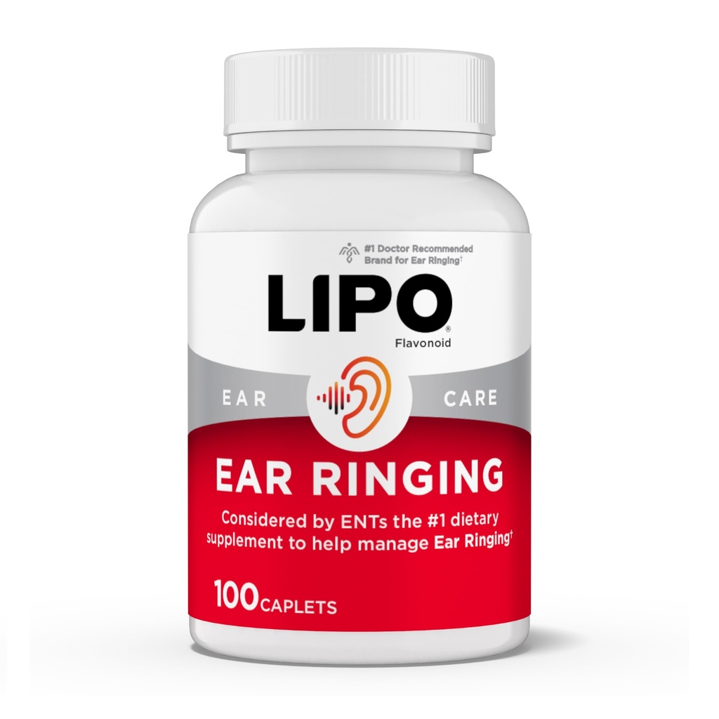 Lipo-Flavonoid Plus Εμβοές Ανακούφιση - Doctor-Recommended for Ringing Ears - Clinically-Proven Lemon Bioflavonoid Complex with Vitamins C, B1, B2, B6, B12, & Calcium - 100 Caplets