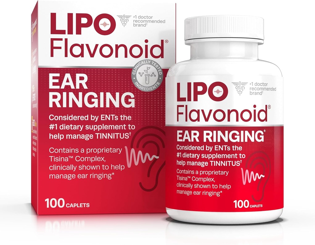 Lipo-Flavonoid Plus Tinnitus Relief - Doktor- Ringing Ears için Tavsiye - Klinik olarak Proven Limon Bioflavono Kompleks ile C, B1, B2, B6, B12, &ol - 100 Caplets