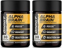 ONNIT Alpha Brain Premium Nootropic Brain Supplement for Men & Women - Caffeine-Free Focus Capsules for Concentration, mentalty & Memory Support - Cat's Claw, Bacopa, Oat Straw (30ct 2Pack)