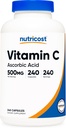 Nutricost Vitamin C 500mg, 240 Capsules, Vegetarian, Gluten Free & Non-GMO