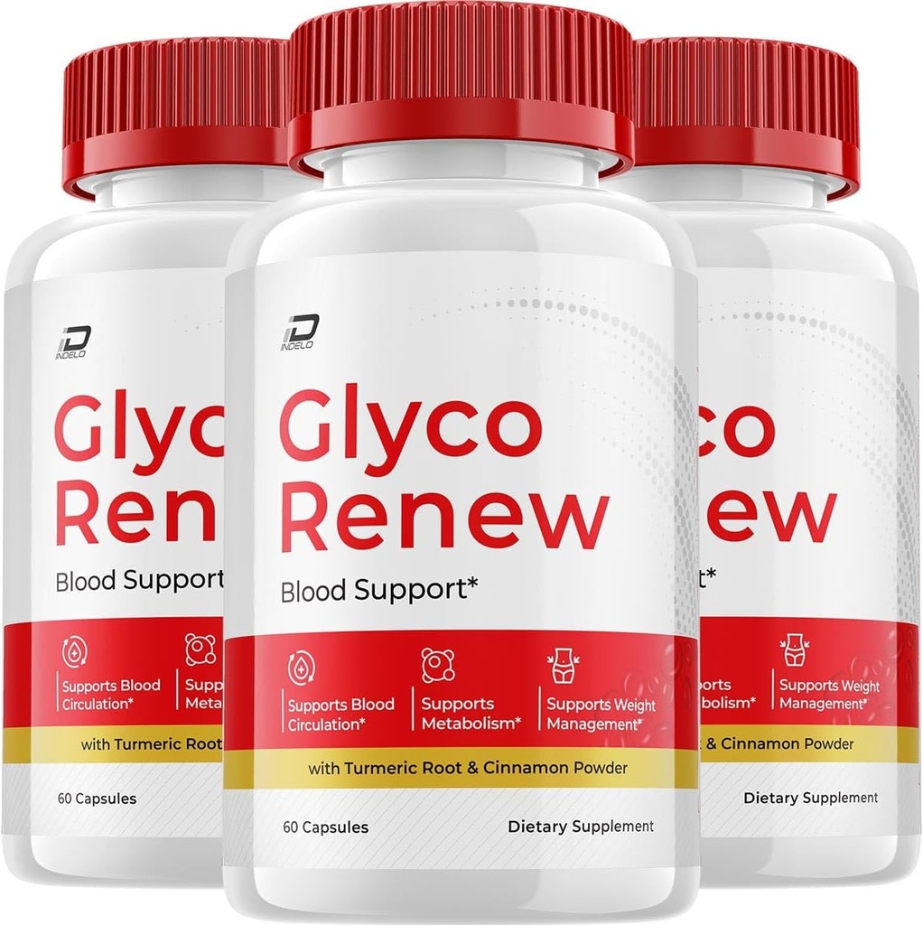 Glyco Renew Capsules, GlycoRenew Advanced Supplement, All Natural Formula to maintain Health Levels, maximum Strength Daily Formula, Glyco Renew Capsules (3 Pack - 180 Capsules)