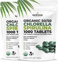 Premium Organik CHLORELLA /SPIRULINA 1000 Tabletler (50/50) Kosher, Vegan - Yeşil Algae Superfood, Cracked Hücre Duvarı, Chlorophyll, Protein & Iron'da yüksek, katkı yok veya 875 Oz (2 Paket)
