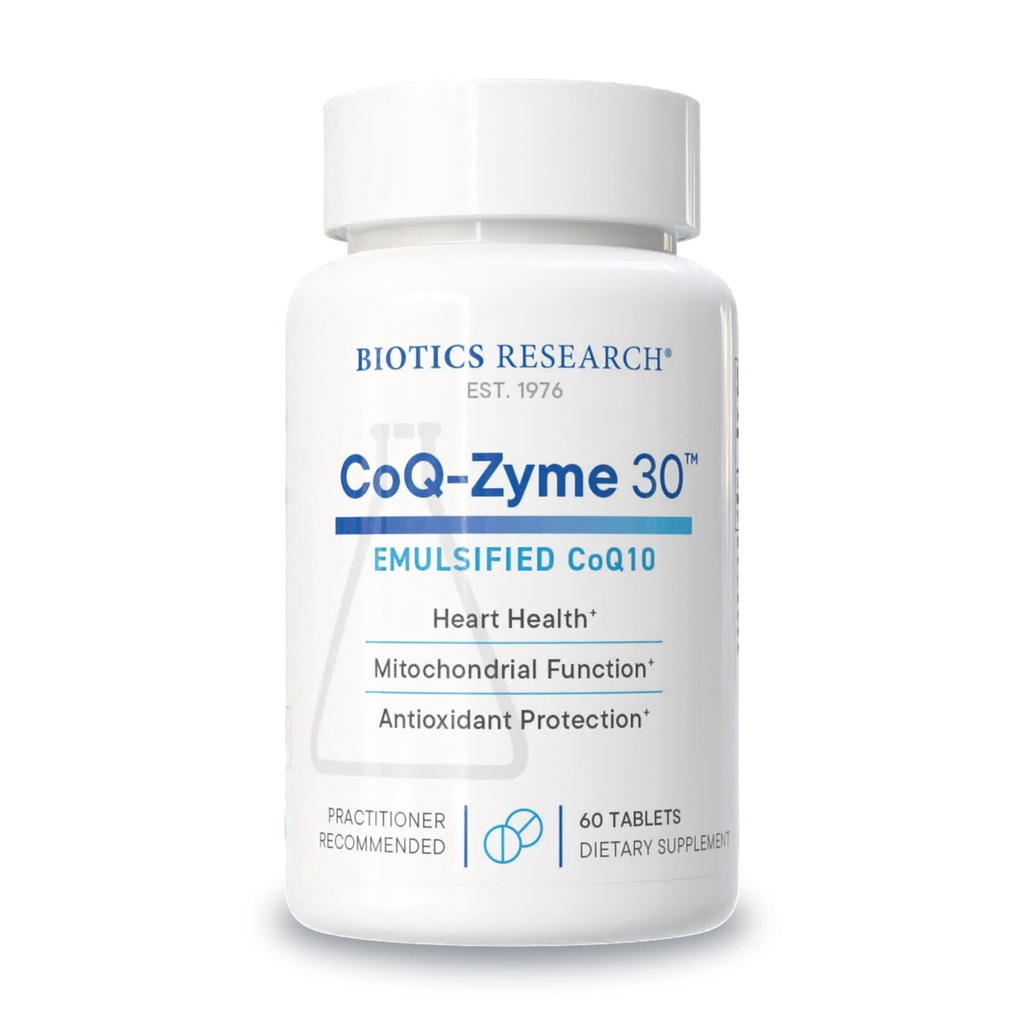 Biotics Research CoQZyme 30 Milligram emulsified coenzyme Q10 CoQ10, Materials Superoksi dismutase and catalase, Two Önemli antioksidan 60 Tabs