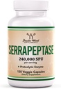 Serrapeptase 240,000 SPU Max Potency (120 Veggie Capsules) Sinus, Respiratory ve Ortak Sağlık (Non-GMO, Gluten Free, Vegetarian Safe) Double Wood tarafından