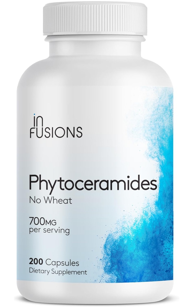 Phytoceramids 200 Capsules Skin Tamir Rejuvenation Anti-Aging Support Plant-derived Ceramids 700 mg Gluten Free Non-GMOMO
