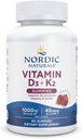 Nordic Naturals Vitamin D3 + K2 Gummies, Pomegranate - 60 Gummies - 1000 IU D3 + 45 mcg K2 - Büyük Tadı - Bone Health, Sağlıklı Kas Fonksiyonlar - Non-GMO - 60 Hizmetler