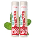 Eco Lips, Soğuk Sores ve Ateş Fısıltıları için Lip Balm'ı Menthol, Çay Ağacı ve Lemon Balm 2 paket Eco Lips 100% Natural tarafından. Made in USA