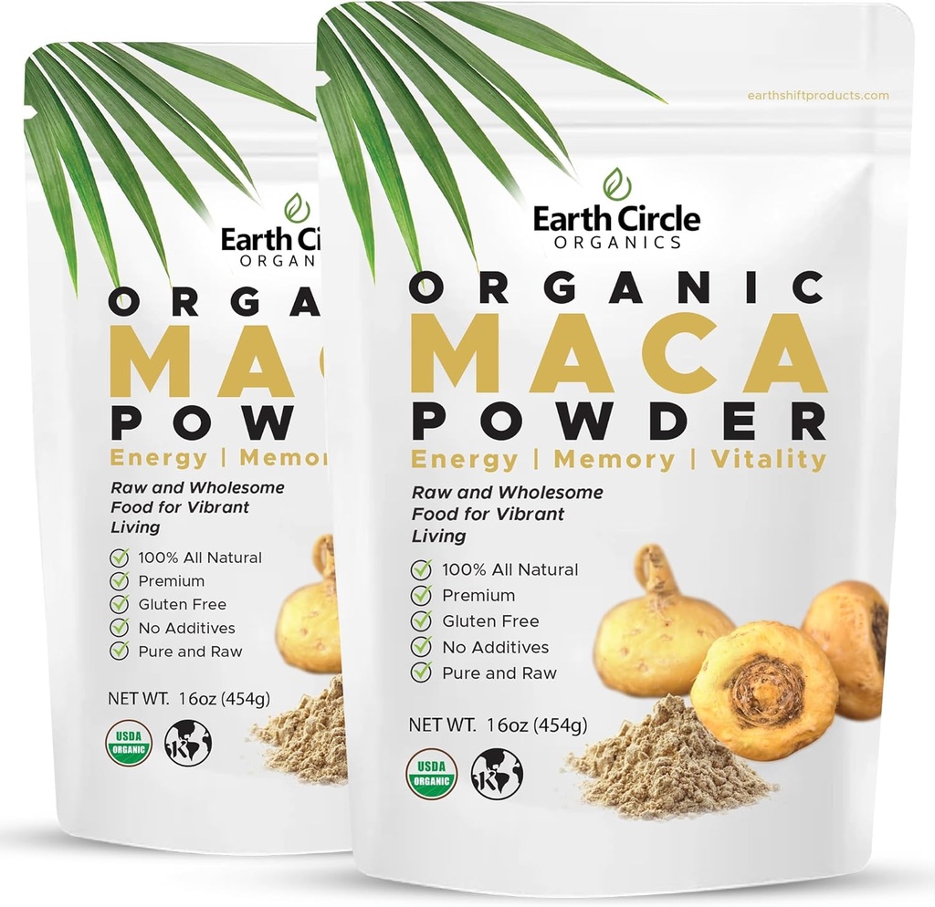 Dünya Çemberi Organik Sarı Maca Kök Toz, Doğal Superfood, Enerji, Kilo ve Kadınların Fertness - Vegan - 1 Pound (Pack of 2)