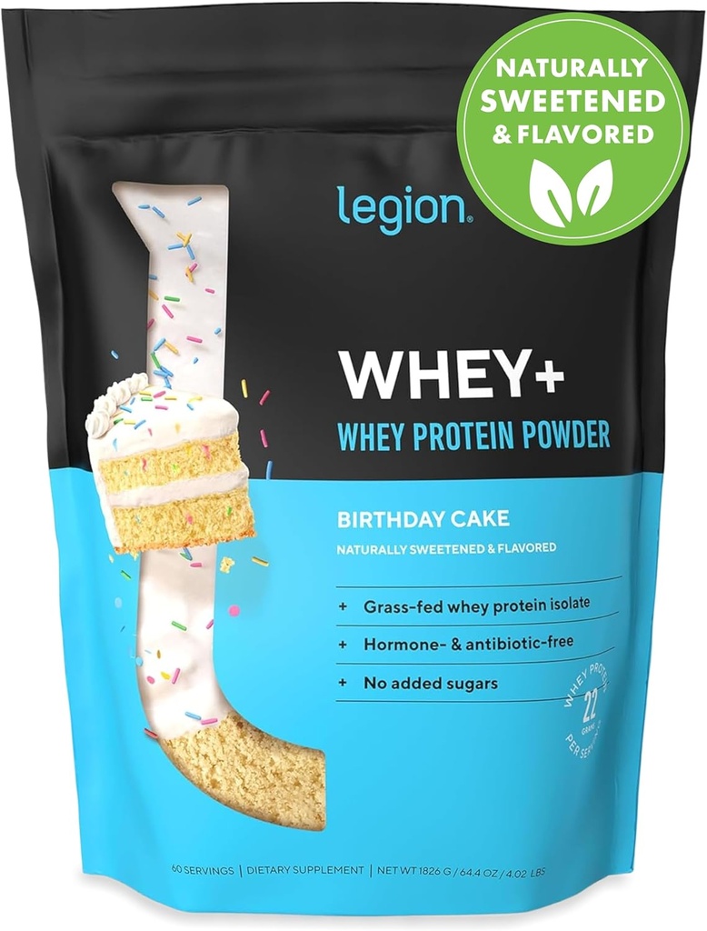 LEGION Whey+ Protein Whey Isolate from Grass Fed İneks - Whey Protein Isolate Toz Low Calorie, Non-GMO, Sugar Free, Lactose and Gluten Free, All Natural Protein Toz for Men & Women (60 Hizmet)