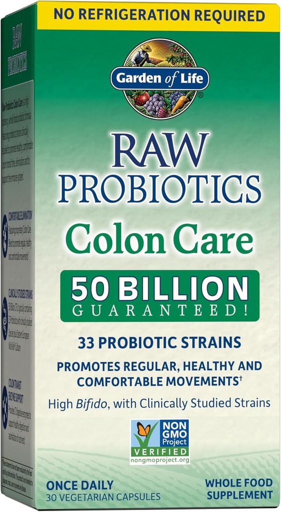 Life Probiyotiks for Women and Men - Raw Probiyotiks Colon Care 50 Milyar CFU ve Enzymes, Raf Stable Once Daily Acidofilius Probiyotik for Regularity and Immune Health Support, 30 Capsules