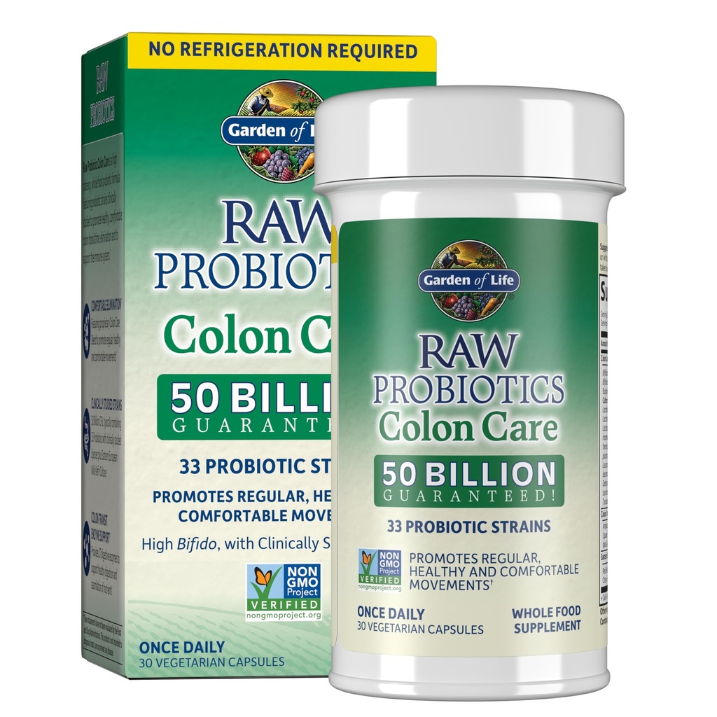 Life Probiyotiks for Women and Men - Raw Probiyotiks Colon Care 50 Milyar CFU ve Enzymes, Raf Stable Once Daily Acidofilius Probiyotik for Regularity and Immune Health Support, 30 Capsules