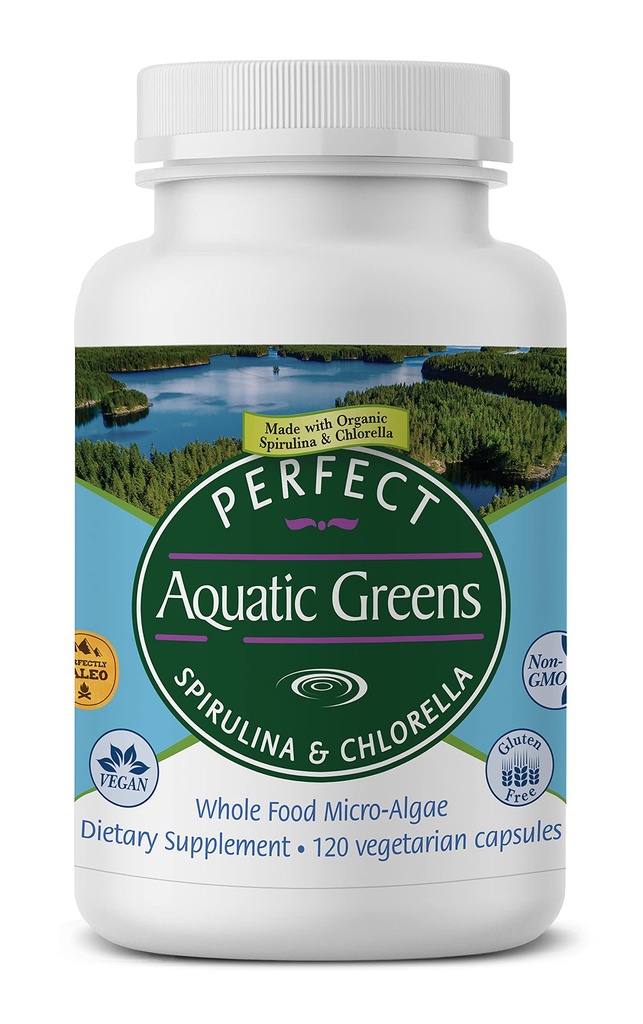 Mükemmel Supplements – Mükemmel Aquatic Greens – 120 Sebze Kapsülleri – Organik Spirulina ve Chlorella Supplement – Nutritious Superfood
