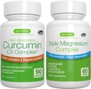 Triple Kompleksi + Yüksek Abpole Curcumin C3 Kompleksi, Vegan Sche, High Abxia Chelated Glycinate, Taurate & Citrate Magnezyum +% 300 Greater Abpole Curcuminoids with Rapidtake,