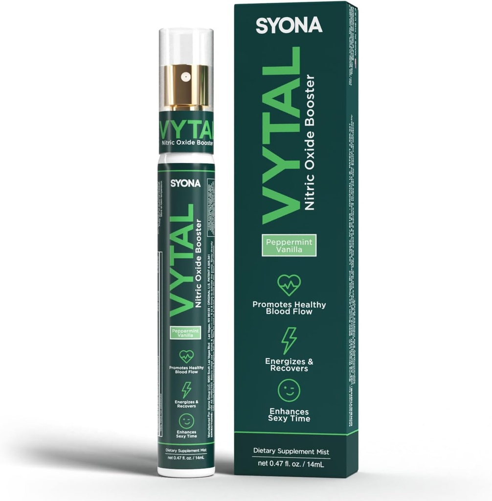 SATIA - VYTAL - Boosting Spray - Cardiovascular ve Bilişsel - Peppermint ve Vanilla Flavor - B12, B3, L-ginArine - 14 ml Pump Şişe