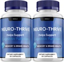 (2 Pack) Neuro Thrive Brain Supplement, Neuro Thrive for Memory Formula, Neuro-Thrive PQQ, Brain Fog Nöro-Thrive Cognitive Function NeuroThrive Yorumlar (120 Capsules)