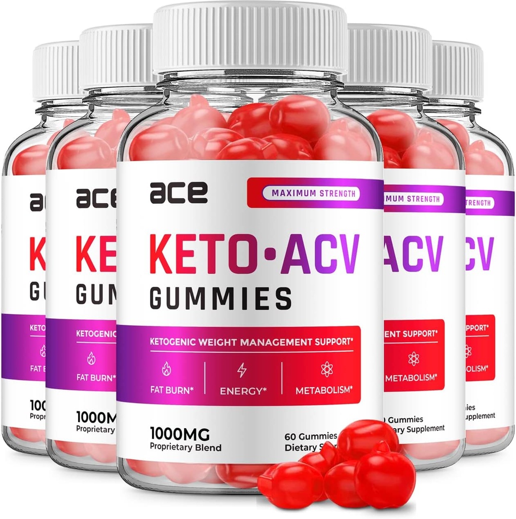(5 Pack) Ace Keto ACV Gummies - Σύνθετη Formula Ace Keto Plus ACV Gummies Apple Cider Vinegar Ace ACV, Διαχείριση βάρους, Συμπλήρωμα διατροφής Κριτικές Άνδρες (300 Gummies)
