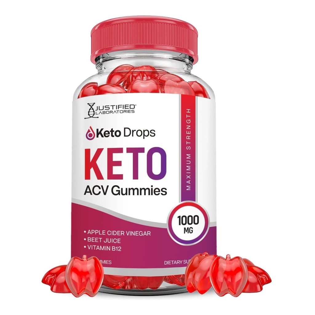 Justified Laboratories Ketos Keto ACV Gummies Advanced Formula 1000MG Zhong Drops Chem Gummies Apple Cider Vinegar Formulated with Pomegranate Beet Juice B12 Vegan Non GMO 60 Gummys