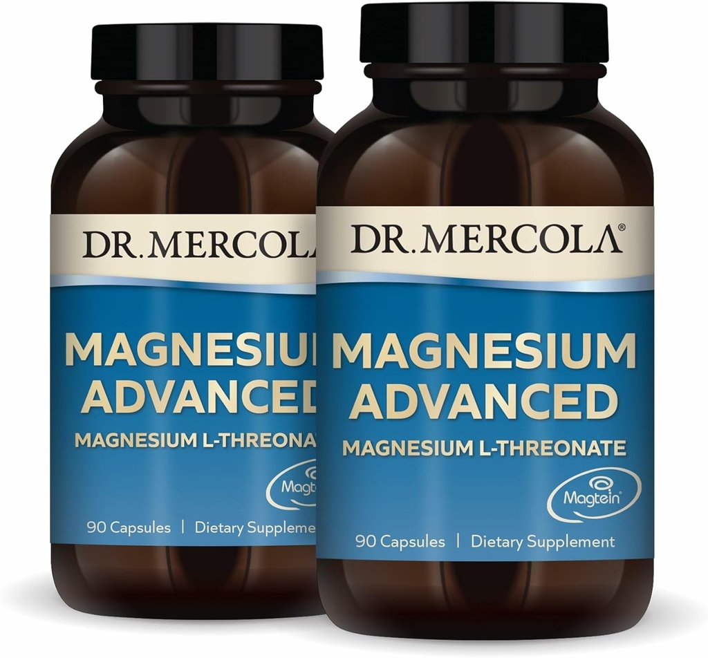 Dr. Mercola Magnezyum Gelişmiş, 2-Pack (90 Capsules Her), Diyet Tamam, Magnezyum L-Threonate, Non-GMOMO