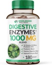 Υγιής Ευεξία Digestive Ένζυμα 1000MG Plus Συμπληρώματα Πρεβιοτικών & Προβιοτικών, 180 Κάψουλες, Βιολογική Φόρμουλα Vegan για Διέγερση & Λακτόζη με Αμυλάση & Βρομελαΐνη, 3-6 Μήνες Προμήθεια