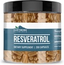 Earthborn Elements Resveratrol 200 Capsules, Pure & Undiled, Hayır Katkıları