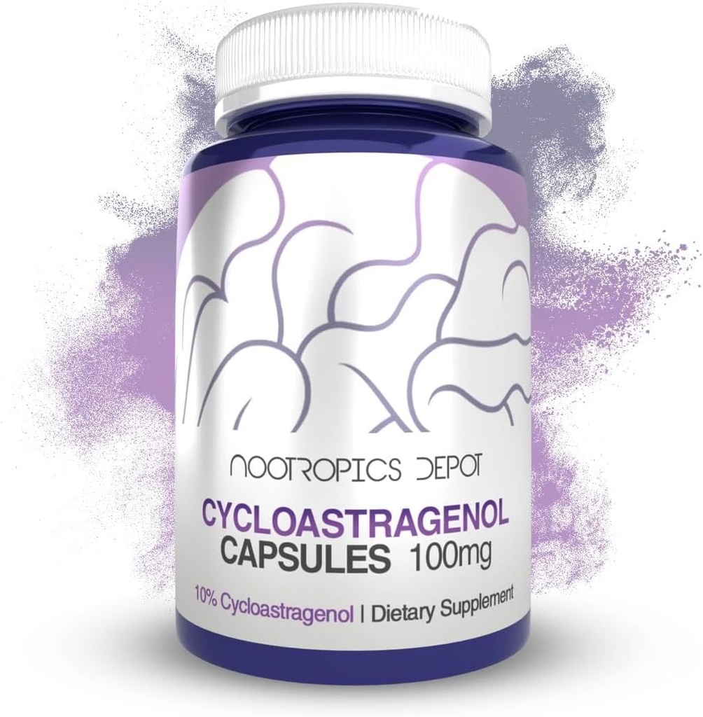 Nootropics Depot Cycloastragenol 10% Capsules | 100 mg | 30 Kont | Astragalus membranaceus | Hücre Sağlığı, Immune Support, Lengthens Telomeres