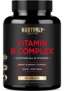 B Kompleks - Tüm Temel B Vitaminleri - B1, B2, B3, B5, B6, B7, B9, B12 ve Biotin - Süper B Kompleksleri Enerji için, Immunity ve Mood Desteği - 90 Tabletler