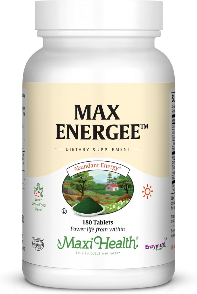 Maxi Health Max Energee - Φυσική ενέργεια και Stamina Booster - 180 δισκία - Kosher