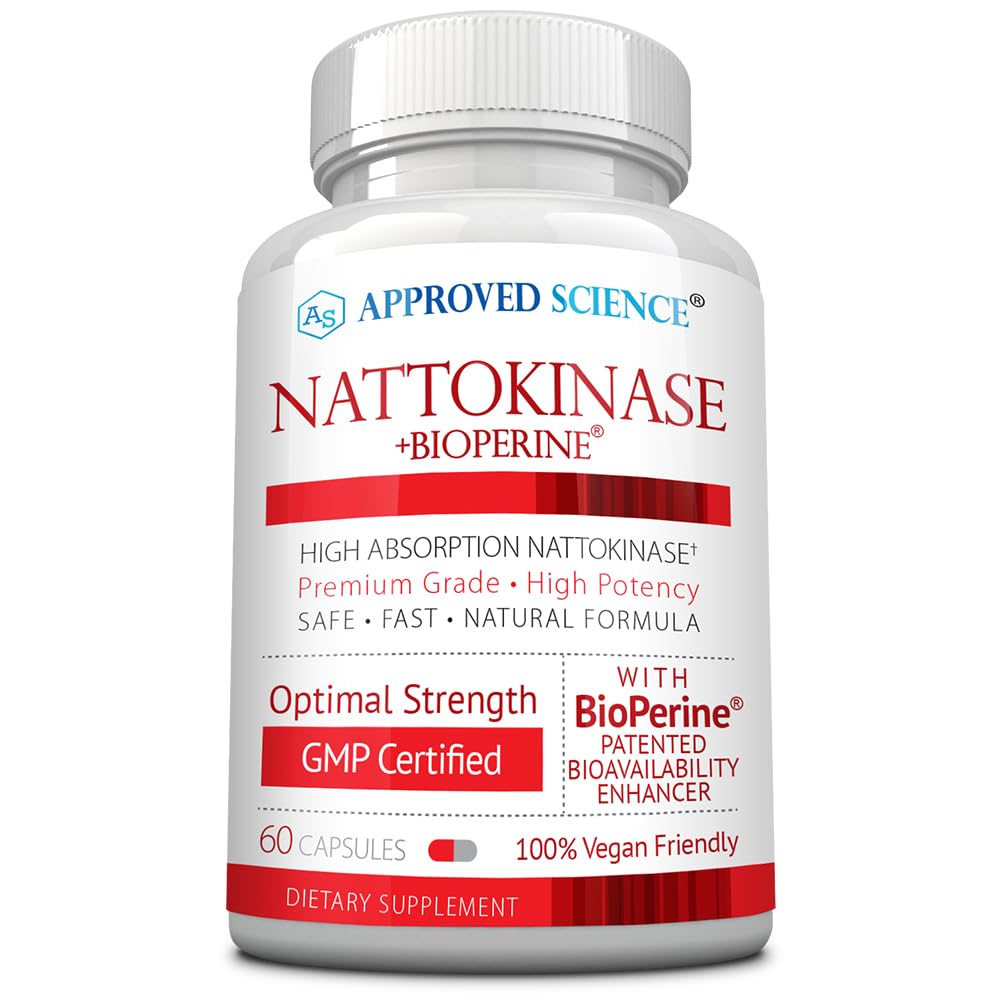 Onaylanan Bilim Nattokinase - 4.000 FU - 200 mg - Vitamin K2 Ücretsiz - Contains BioPerine - One Moon Supply - Vegan, Non-GMO - 60 Capsules