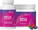 Microbiome Labs MegaSporeBiotic (60 κάψουλες) + MegaMucosa (5.5oz σκόνη) Probiotic and Gut Mucosal Support Bundle - Spore-βασισμένο προβιοτικό με ανοσοσφαιρίνες, Amino Acids συμπλήρωμα σκόνης
