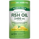 Nature's Truth Fish Oil 2400 mg | 120 Hızlı Yayın Softgels | 720 mg Omega 3 | Burpless Lemon Flavor Pills | Non-GMO & Gluten Ücretsiz Supplement Supplement