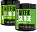 Jacked Factory NITROSURGE Pre Workout Supplement for Energy, Instant Strength Gains, Clear Focus, & Intense Pumps (Arctic White, 30 Hizmet & Cherry Limeade, 30 Hizmet)