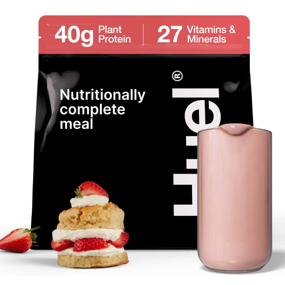Huel Black Edition | Strawberry Shortcake 40g Vegan protein Toz | Beslenme Olarak Tamam Meal | 27 Vitamin ve Mineraller, Gluten Free | 17 Hizmetler | Scoop plastik azaltmak için dahil değil