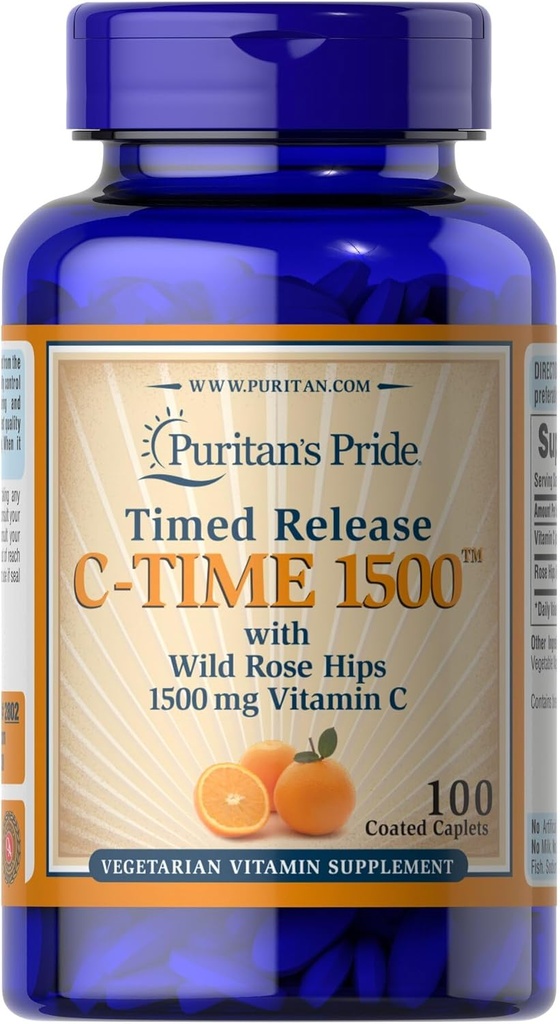 Puritan'ın Gurur C 1500 mg ile Rose HIPS Caplets, 100 Count