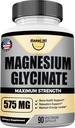 Magnezyum Glycinate 575 mg per Service, Essential Mineral Supplements, Muscle & Bone Health Support, Promosyonation & Balance Mood, Non-GMO - 90 Vegan Capsule 45 Hizmetler