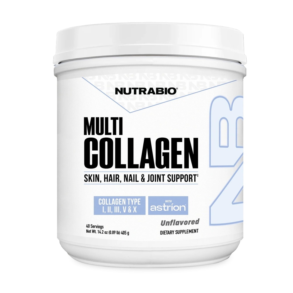 NutraBio Multi Collagen Toz- Hydrolyzed Collagen Hydro for Glowing Hair & Skin- Grass-Fed- Collagen Toz for Women and Men- 40
