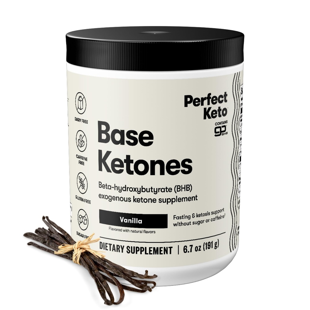 Mükemmel Keto Exojen Ketones Toz, BHB Salts Supplement for Ketosis & Fasting, Plus Electrolytes for Hydration, Caffeine Free Energy, Keto Diyet, Focus & Workout Support, Vanilla, 6.7 oz