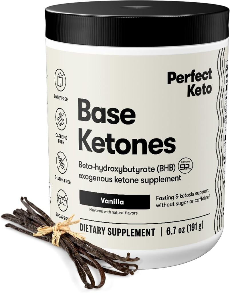 Mükemmel Keto Exojen Ketones Toz, BHB Salts Supplement for Ketosis & Fasting, Plus Electrolytes for Hydration, Caffeine Free Energy, Keto Diyet, Focus & Workout Support, Vanilla, 6.7 oz